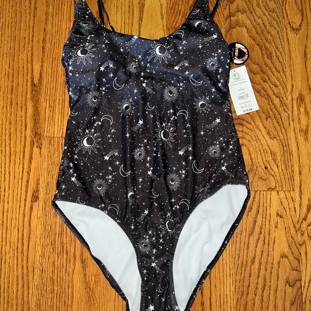 No Boundaries Black Celestial One-Piece Swimsuit